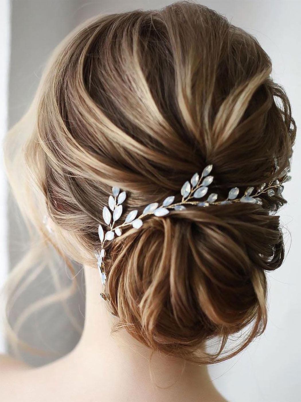 CLOACE Bride Wedding Hair Vine Gold Crystal Long Headband Rhinestone Hair Piece Bridal Headpiece Bridesmaids Hair Accessories for Women and Girls