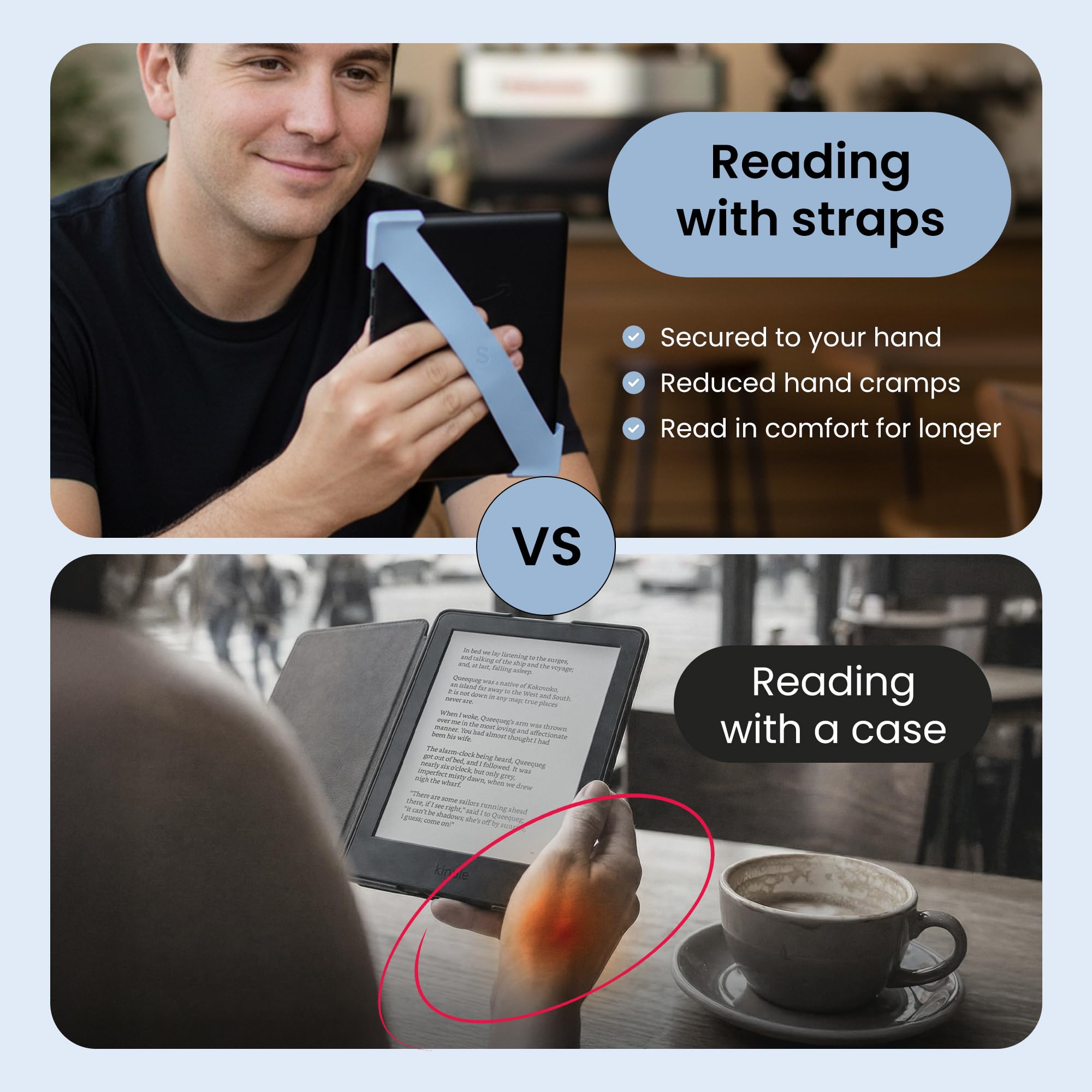 Strapsicle Hand Strap for Kindles & Kobos – Fits Paperwhite Gen 11/12 (6.8”/7”), Signature Edition – Colorsoft – 2 Pack – Large – Sage — view 3
