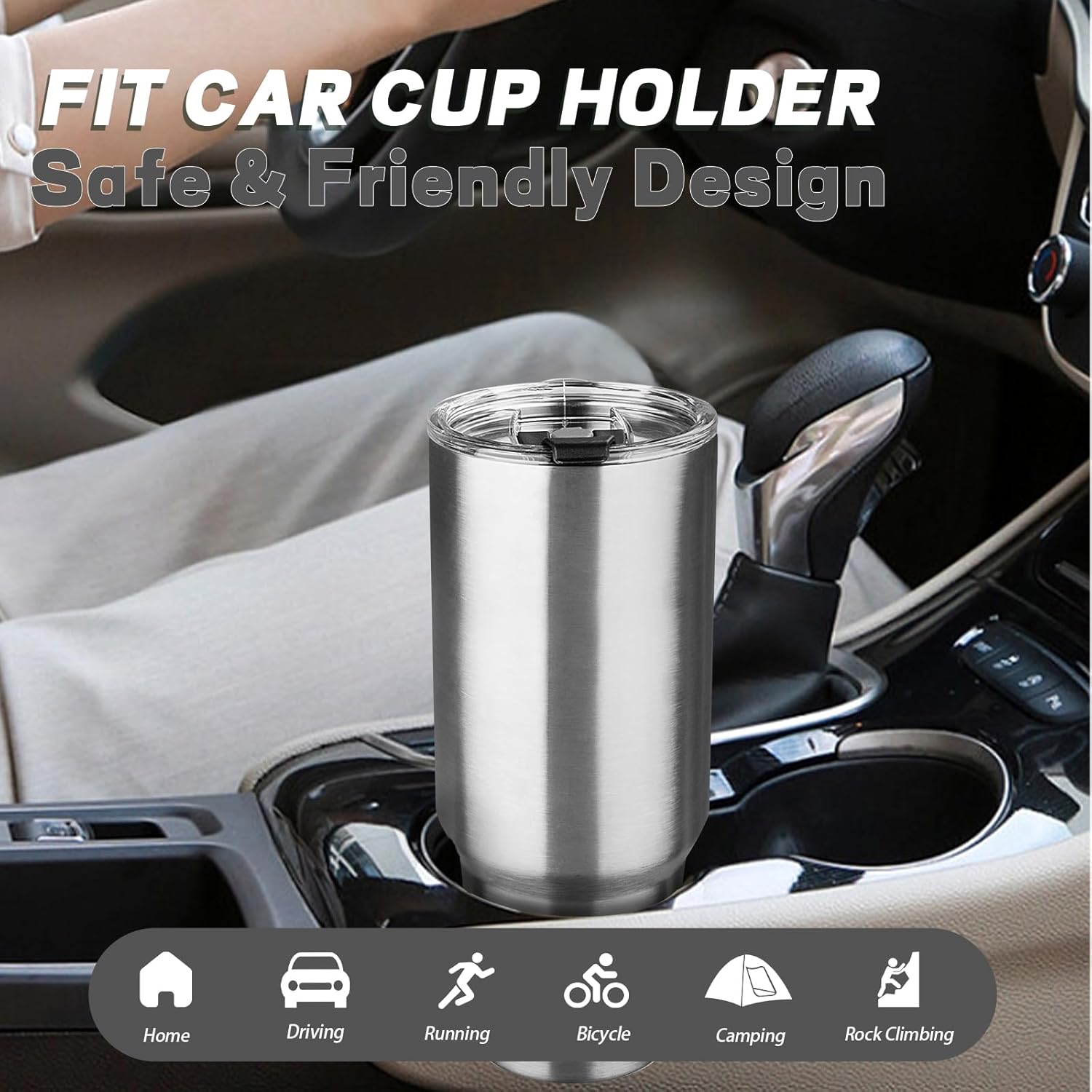 40 oz Tumbler with Lids and Straws, Stainless Steel Insulated Coffee Tumbler, Double Wall Vacuum Insulated Travel Mug Cup, Leakproof Thermal Coffee Cup for Hot and Cold Drinks (Silver) - Image 7