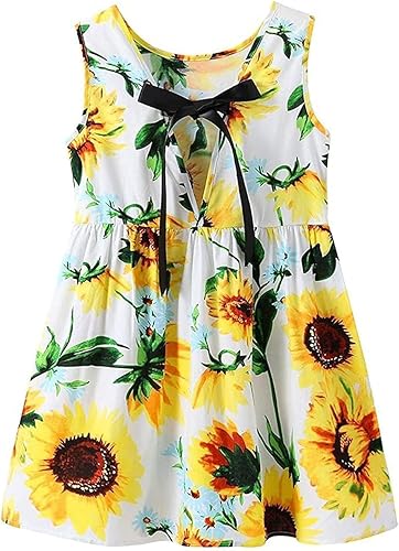 Miniatura 2 de Vestido de verano para niñas, estampado floral, con volantes, estampado de unicornio, talla 2-7 años