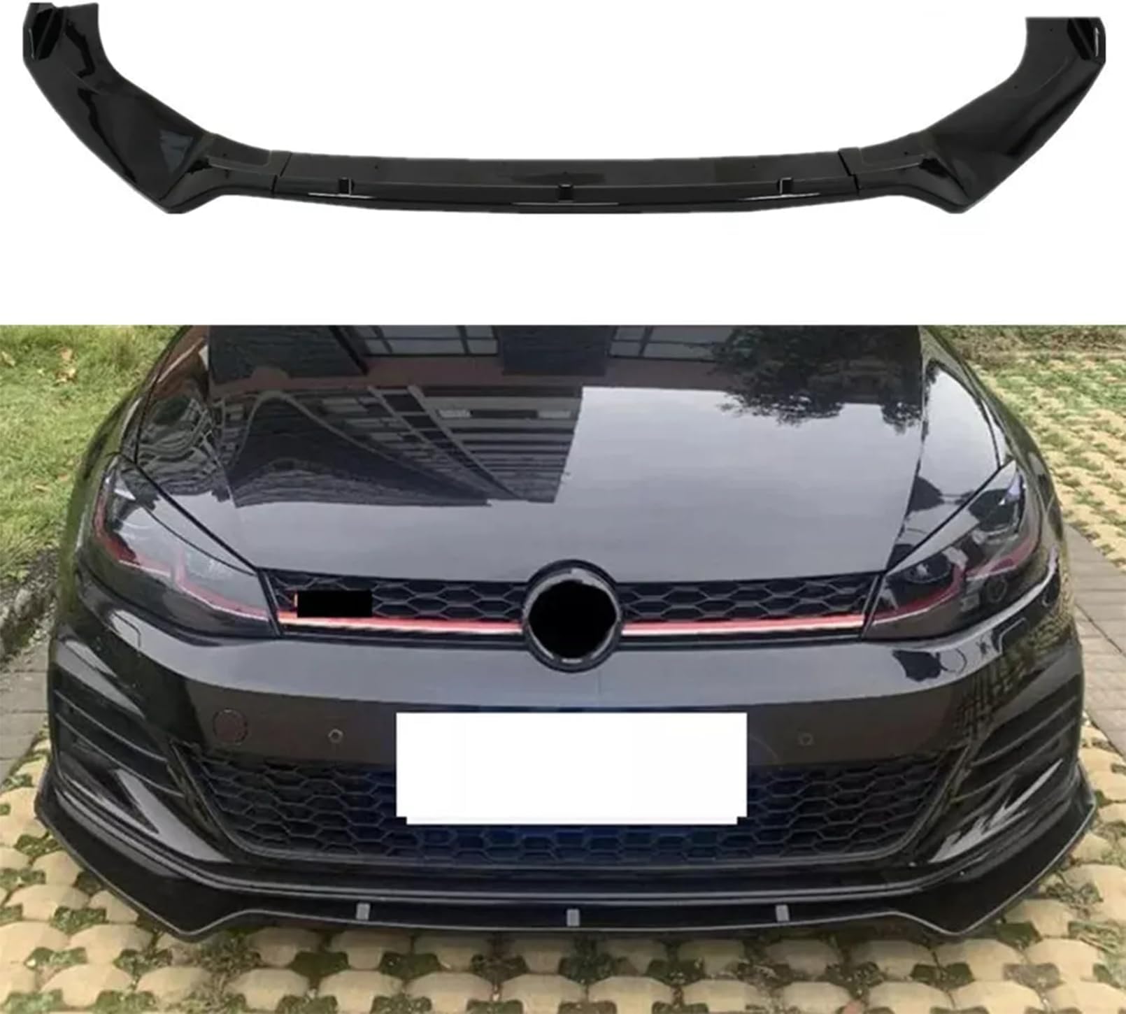 Front Bumper Lip Spoiler Splitter Fit for Compatible with Volkswagen VW Golf GTI/Golf R/R-line MK7 7.5 2015-2021 Air Chin Body Kit Accessories