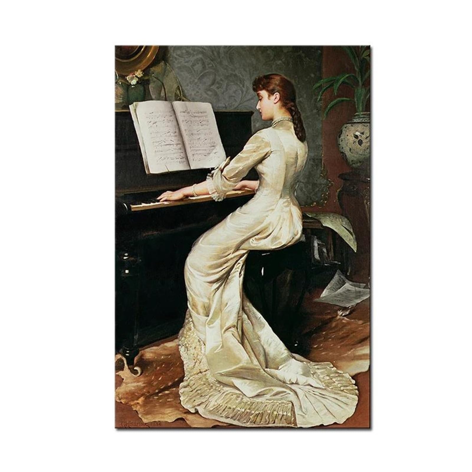 Byambd B Yambd Aesthetic Pictures Musician Piano Room Classroom Canvas Wall Art Poster No Frame Nordic Style Painting Canvas Prints For Home Decor(,60X90cm)