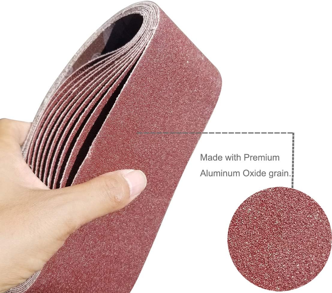 🔥 Crazy Deals Tonmp 30 PCS 3 inch x 21 inch Sanding Belts - 10 Each of 40 80 120 Grit Aluminum Oxide Sanding Belts For Belt sander (3x21 inch)