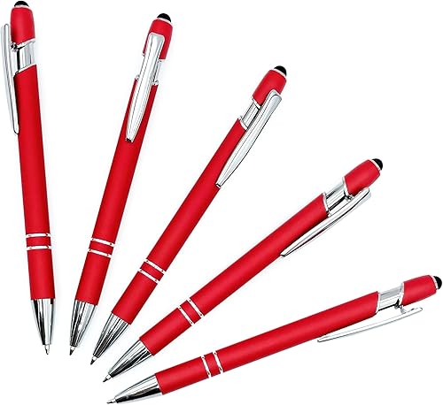 Miniatura 6 de Lenden Paquete de 5 repuestos de tinta de repuesto para bolígrafo de goma Comfort Soft Touch 2 en 1, punta capacitiva, punta media de metal premium,