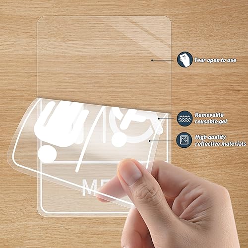 Miniatura 8 de Letrero adhesivo para puerta abierta, vinilo de 9 x 3 pulgadas, extraíble, impermeable, autoadhesivo, para ventana, para negocios, oficinas, paquete