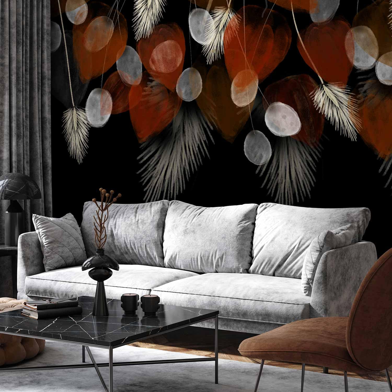 artgeist Wall Mural Dried Flowers 177x124 in - XXL Non-Woven Wallpaper Fleece Wall Decor Photo Print Picture Image Design Boho Abstract Like Painted b-A-10118-a-b