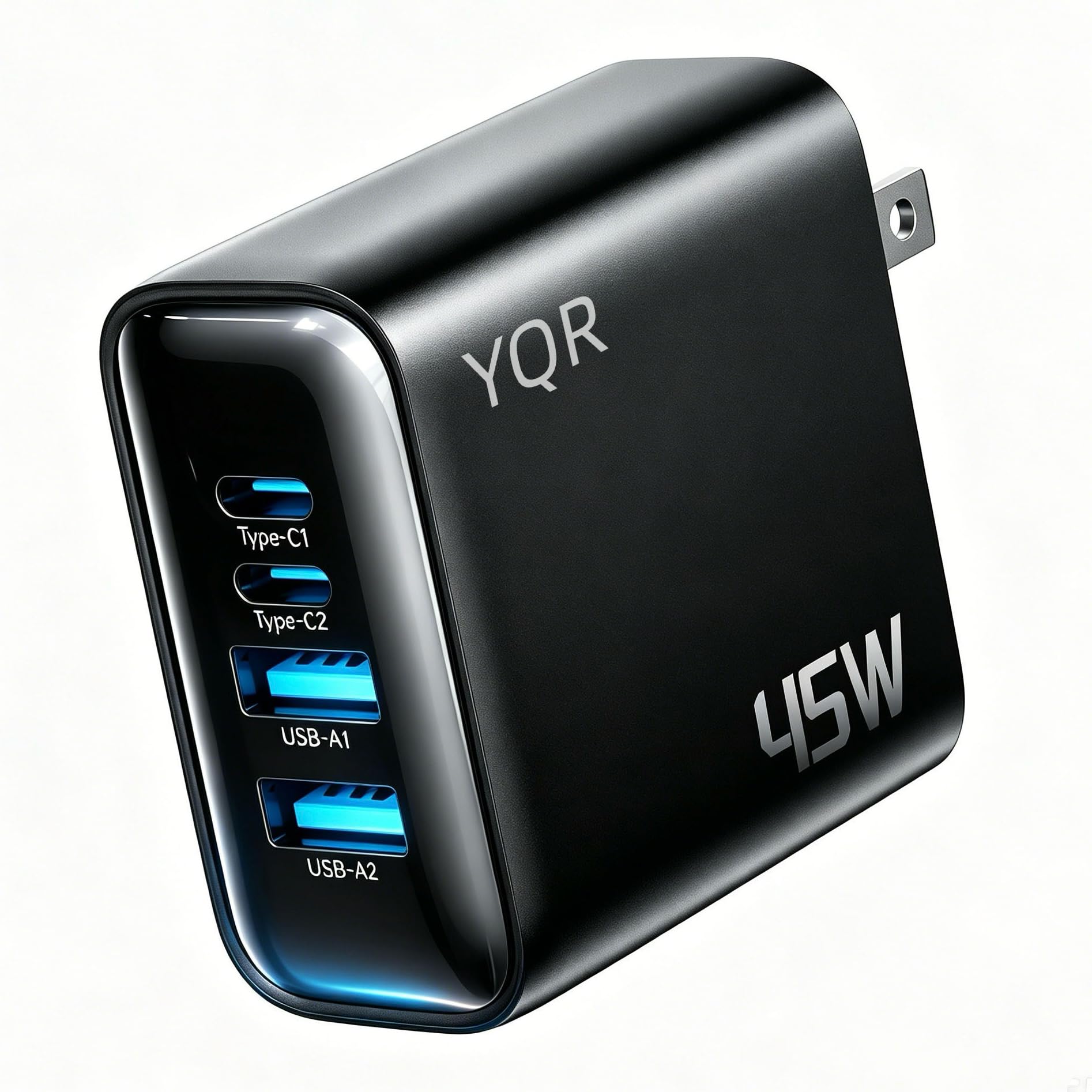 合計45W PD 急速充電器【4台同時充電・高出力】タイプc 充電器 4ポート（USB-C×2/USB-A×2）小型軽量 PD3.0/QC3.0/PPS/SCP対応 PSE認証済 iPhone 18 Pro/18 Pro Max/Duo/17/16/MacBook/iPad/Galaxy/Android/ノートPC対応 出張/旅行/自宅用