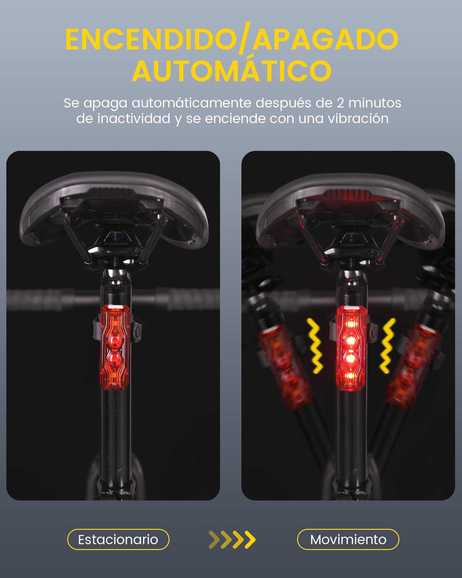 RAVEMEN TR250 250 Lúmenes Luz Trasera para Bicicleta Ideal para Día y Noche para Viajes por Carretera y Ciclismo Urbano, 6 Modos Recargable por USB-C IPX6 Resistente al Agua Visibilidad de 280°