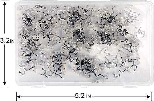 Miniatura 9 de Lesnow Alfileres para faldón de cama, alfileres de empuje en espiral, alfileres giratorios de cabeza transparente, 50 piezas (0.75 pulgadas),