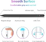 Stylus Pen, Stylo Comprimé Compatible pour iOS et des écrans tactiles Android, Stylus stylo rechargeable avec écran double tactile, stylo Style pour tablette Apple/Android/Samsung, 16.5CM,noir