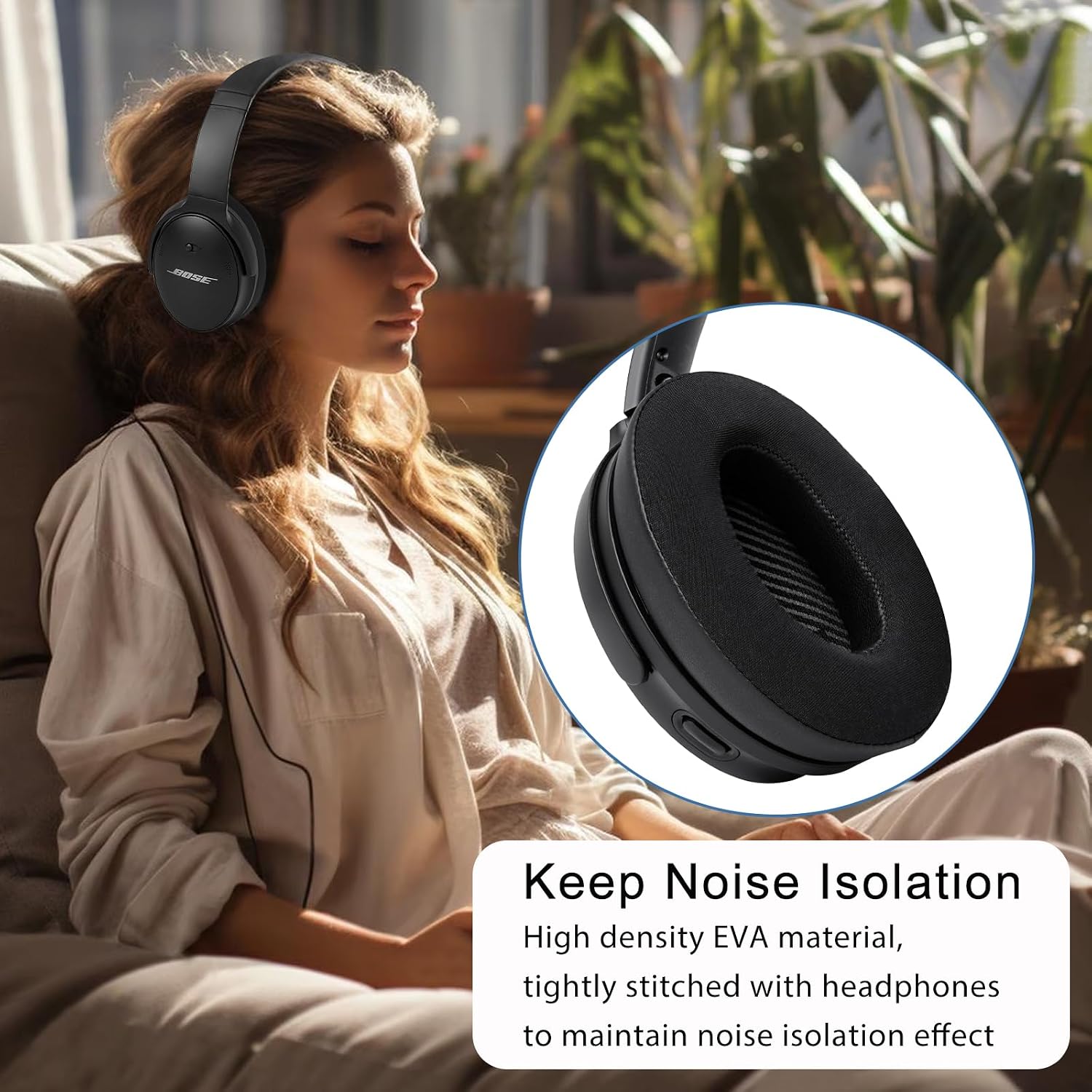 GEVO Replacement Ear Pads for Bose QC35 & QC35 ii, Cooling Black image 5