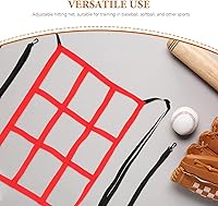 Vista 3 de POPETPOP Baseball and Softball Practice Net 2pcs Set Adjustable Pitch Back Net with 1 White and 9 Red Target Holes for Pitching and Hitting Training