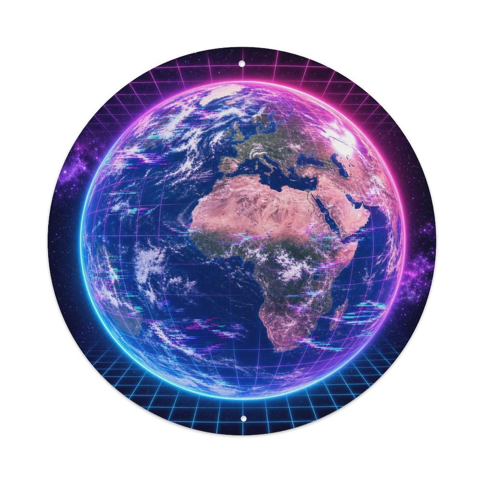 Okngb Style Observatory Earth Blue Planet Scientific Archive Survey Metal Tin Sign Plaque Wall Decor For Cafe, Man Cave, Club Bar, Office, Home Garden Round Metal Poster 8X8inch