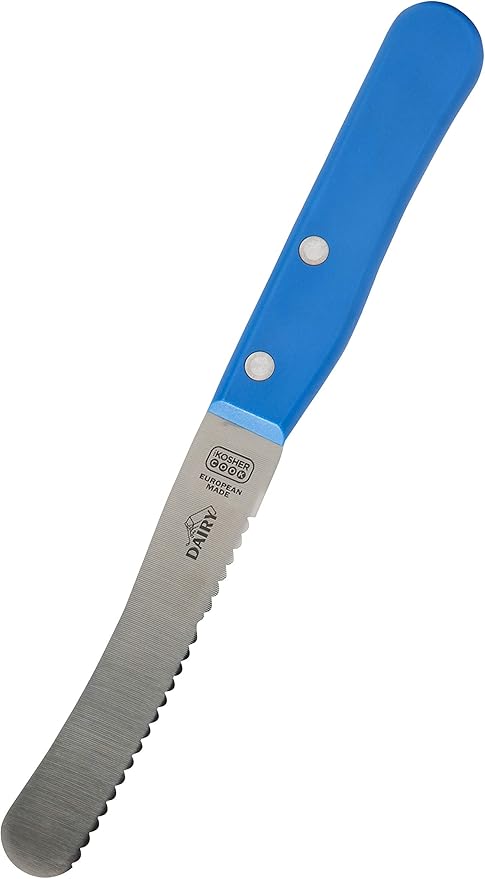 Amazon Com Blue Butter Knife 4 5 Serrated Spreading Kitchen Knife Color Coded Kitchen Tools By The Kosher Cook Home Kitchen