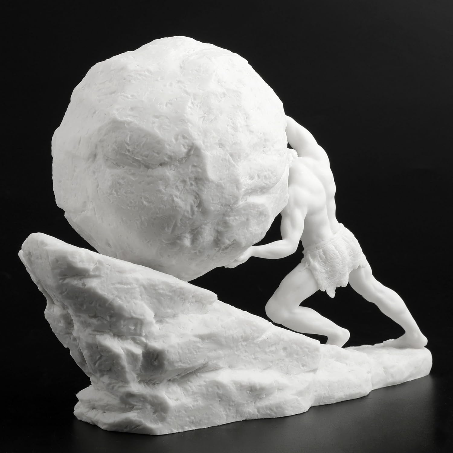 Veronese Design 8 1/8 Inch Sisyphus Pushing The Eternal Boulder Resin Statue Marble White Finish Home Decor Sculpture Greek and Roman Collectible