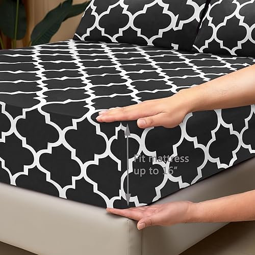 Miniatura 3 de Mejoroom Juego de sábanas de microfibra cepillada súper suave de 1800 hilos con bolsillo profundo de 15 pulgadas, sin arrugas, 4 piezas (tamaño