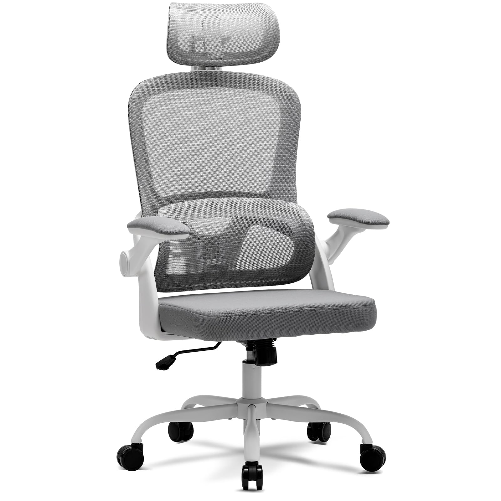 Magic Life Silla de Oficina ergonómica con cojín elástico, Respaldo de Malla Transpirable, reposabrazos Plegables, Soporte Lumbar, Altura Ajustable, Silla de Escritorio para Oficina y hogar con descuento
