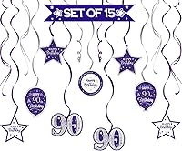 Vista 45 de Juego de decoraciones para fiesta de cumpleaños número 16, serpentinas moradas con soporte de globo de mesa morado, decoraciones de fiesta