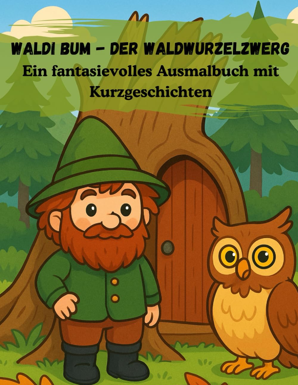 Waldi Bum – Der Waldwurzelzwerg: Ein liebevolles Ausmalbuch mit Kurzgeschichten ab 5 Jahren
