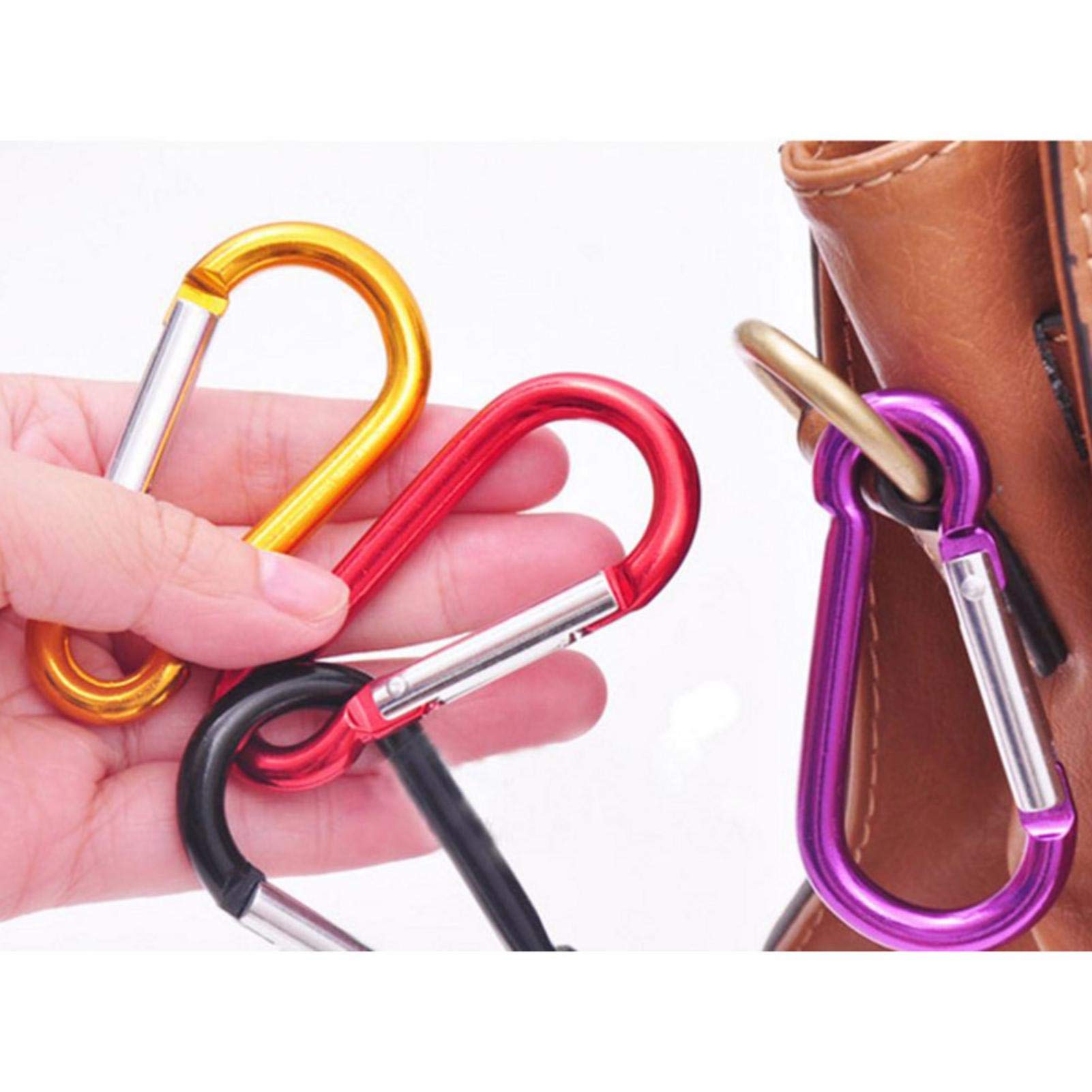 20 Moschettoni Di Bloccaggio In Alluminio - Clip Multicolore Per Portachiavi, Campeggio, Zaini E Outdoor - 3