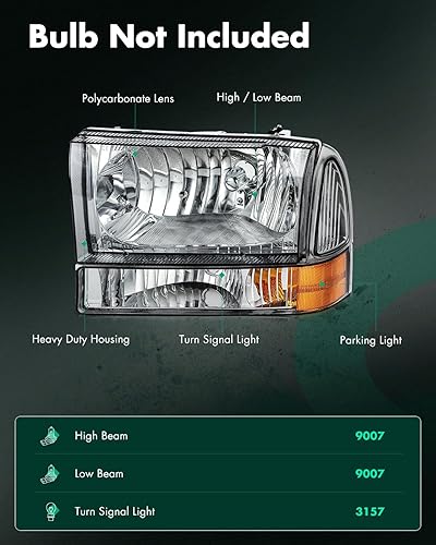 Miniatura 9 de SCITOO Faros delanteros para Ford para F-150 2009-2014, carcasa negra, reflector, lente transparente, lado del conductor y del pasajero