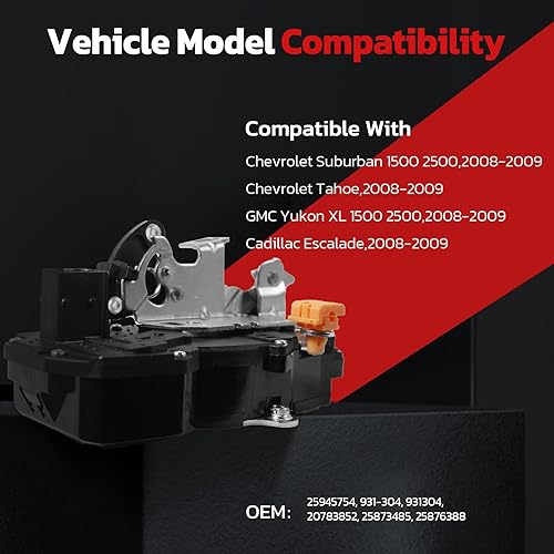 Vista 15 de OTUAYAUTO Actuador de cerradura de puerta delantera izquierda - Reemplazo para Chevy Silverado 1999-2007, Tahoe Suburban 2000-2006, GMC Yukon
