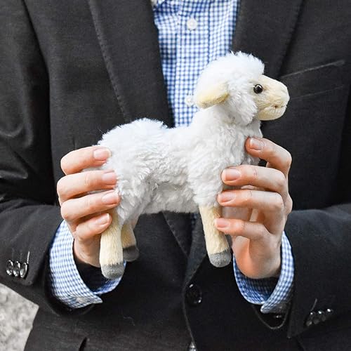 Miniatura 7 de HANSA Peluche de corderito de 7 pulgadas, color crema