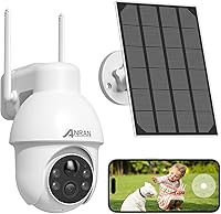 Vista 1 de ANRAN 2K Solar Security Camera Outdoor Wireless, WiFi Camera Battery-Powered with 360° PTZ for Home Security, 3MP Color Night Vision, PIR Motion