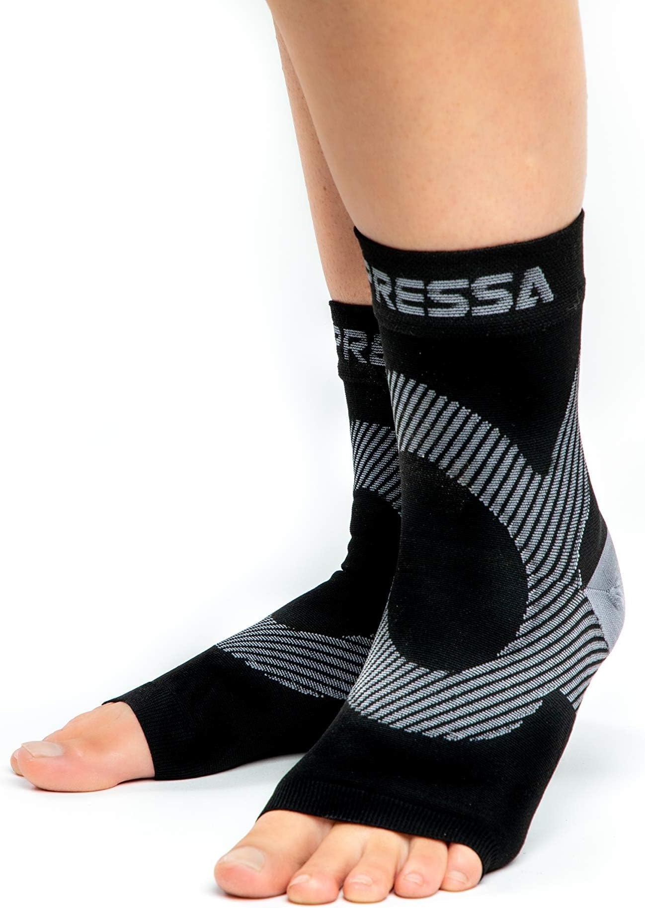 C CompressaCompressa Compression Socks for Women & Men - Ankle Compression Sleeve with Premium Non-Slip Support Joint Pain, Muscle Recovery, Arthritis Relief, Injury Recovery, & More (3 Pairs - Open Toe)