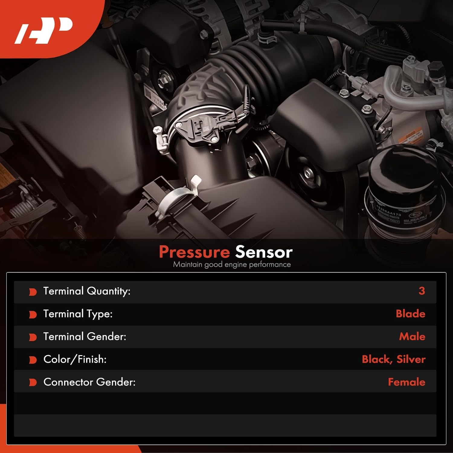 A-Premium Fuel Rail Pressure Sensor [3 Pins] Compatible with Dodge RAM 1500, SPRINTER 2500 3500 & Mercedes-Benz C220/C30 CDI, E 200/E270 CDI, SPRINTER, G270 G400 CDI, ML270/ML400 CDI, V200/V220 CDI