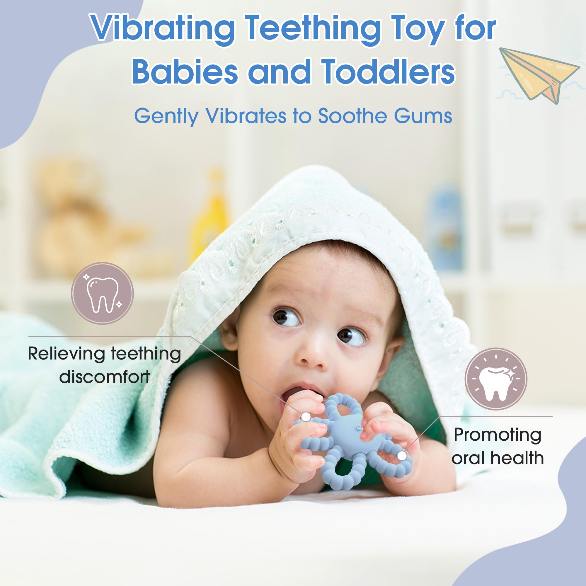 Vibrating Chew Toys for Autistic Children, Dual Use Sensory Chew Teething  toys for Baby, 3 Vibration Modes, Easy to Grip Autism Sensory Equipment,  Portable Teether for Special Needs Kids, ADHD (Blue)  BigaMart