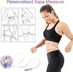 Retractable Mini Tape Measure, Auto-Retract, Premium Leather Tape Measure, Dual-Sided Ruler, Ideal for Fabric Cutting, Body Measurements, and Handicrafts (Purple Flowers)