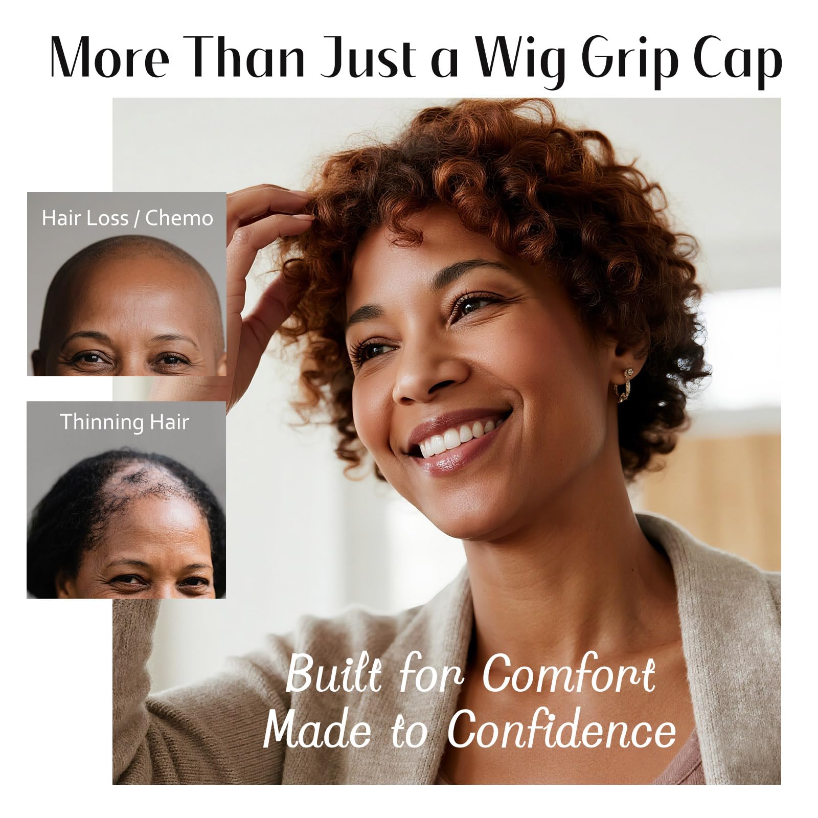 Dreamlover Wide Wig Grip Cap for Glueless Wigs 2-in-1 Dark Brown Wig Caps with Adjustable Wig Grip Bands, 1 Piece - Image 4