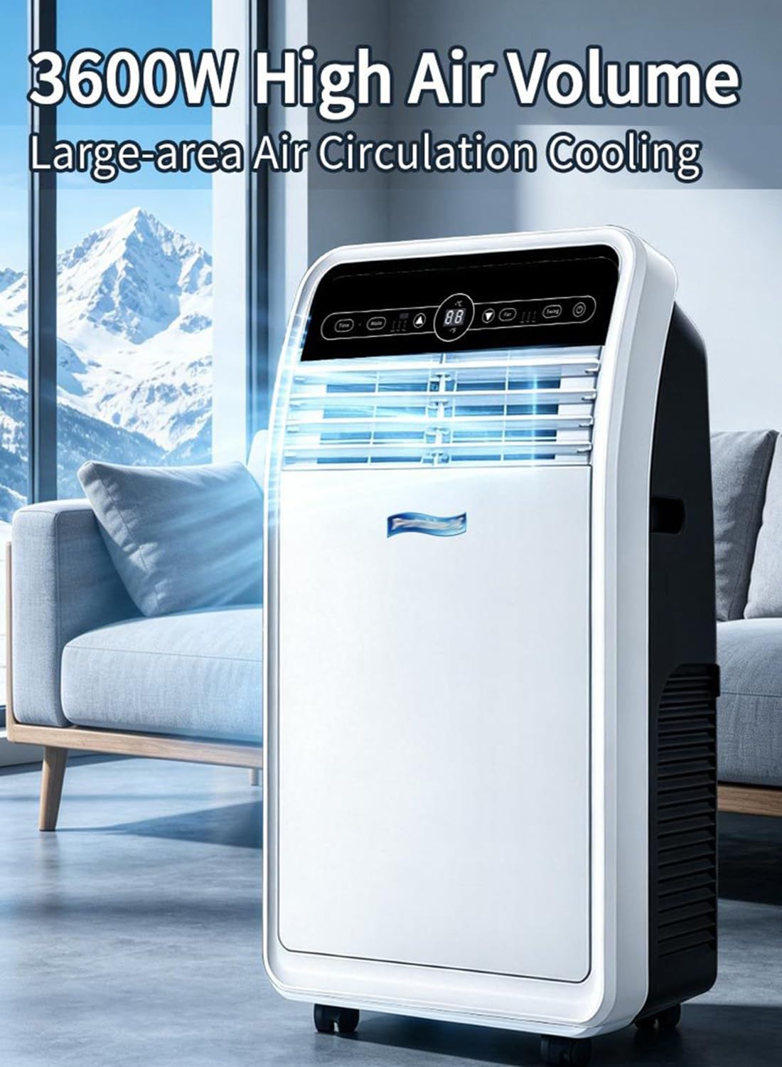 Condizionatore d'Aria Portatile da 18000 BTU con Ruote E Telecomando, unità di Climatizzazione Mobile 3 in 1 per Soggiorno, Ufficio, Palestra, Garage, Raffreddamento Rapido