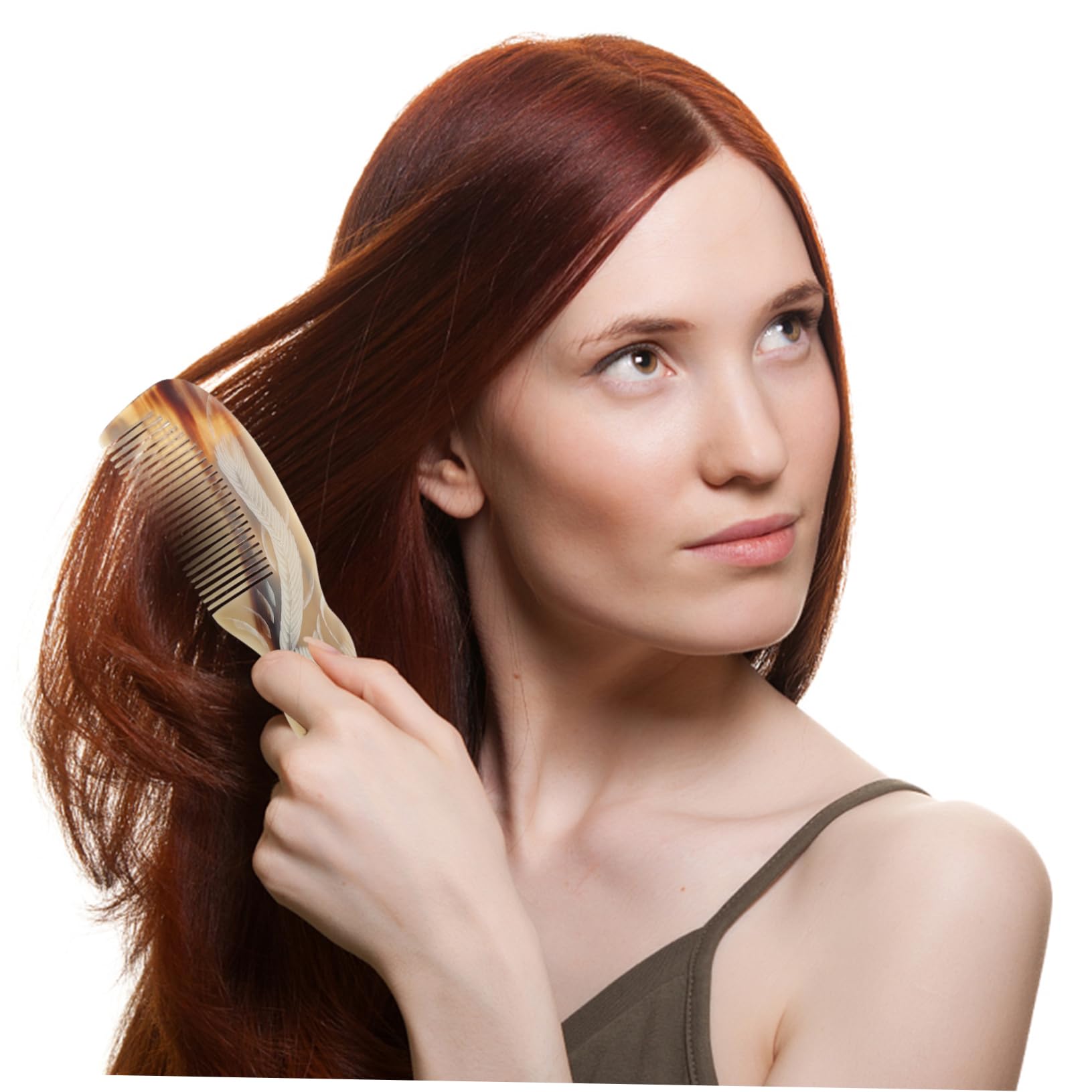 Beaupretty 10 Pièces peigne masseur portatif brosse à cheveux pour hommes masseur de cheveux poil de corne de boeuf mini masseur pour femme cheuveux massage gravure comb fait main cornes