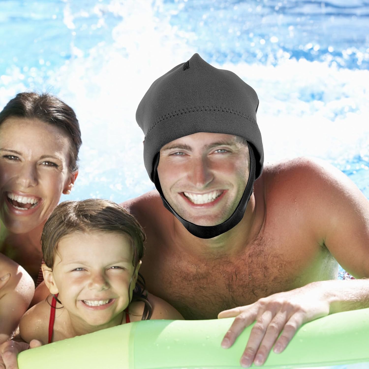 Alipis Thermal Scuba Diving Hood 2mm Neoprene Snorkeling Cap with Chin Strap Surf Swim Protection Size M Black