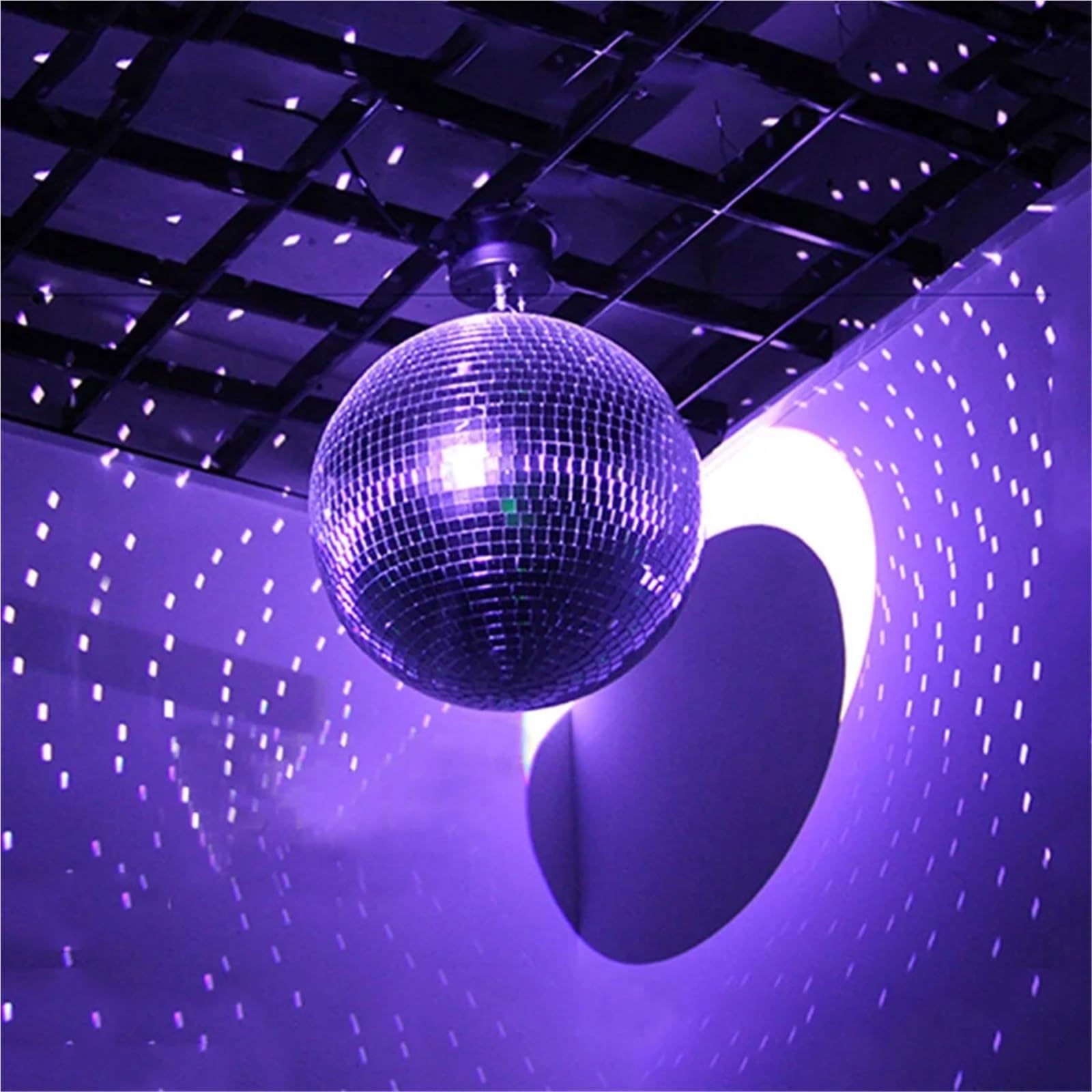 Dekoracja imprezowa lustrzanej kuli dyskotekowej, Disco Ball Lustro Odblaskowe, obrotowe światło, srebro, wiele rozmiarów na wesele(25cm)