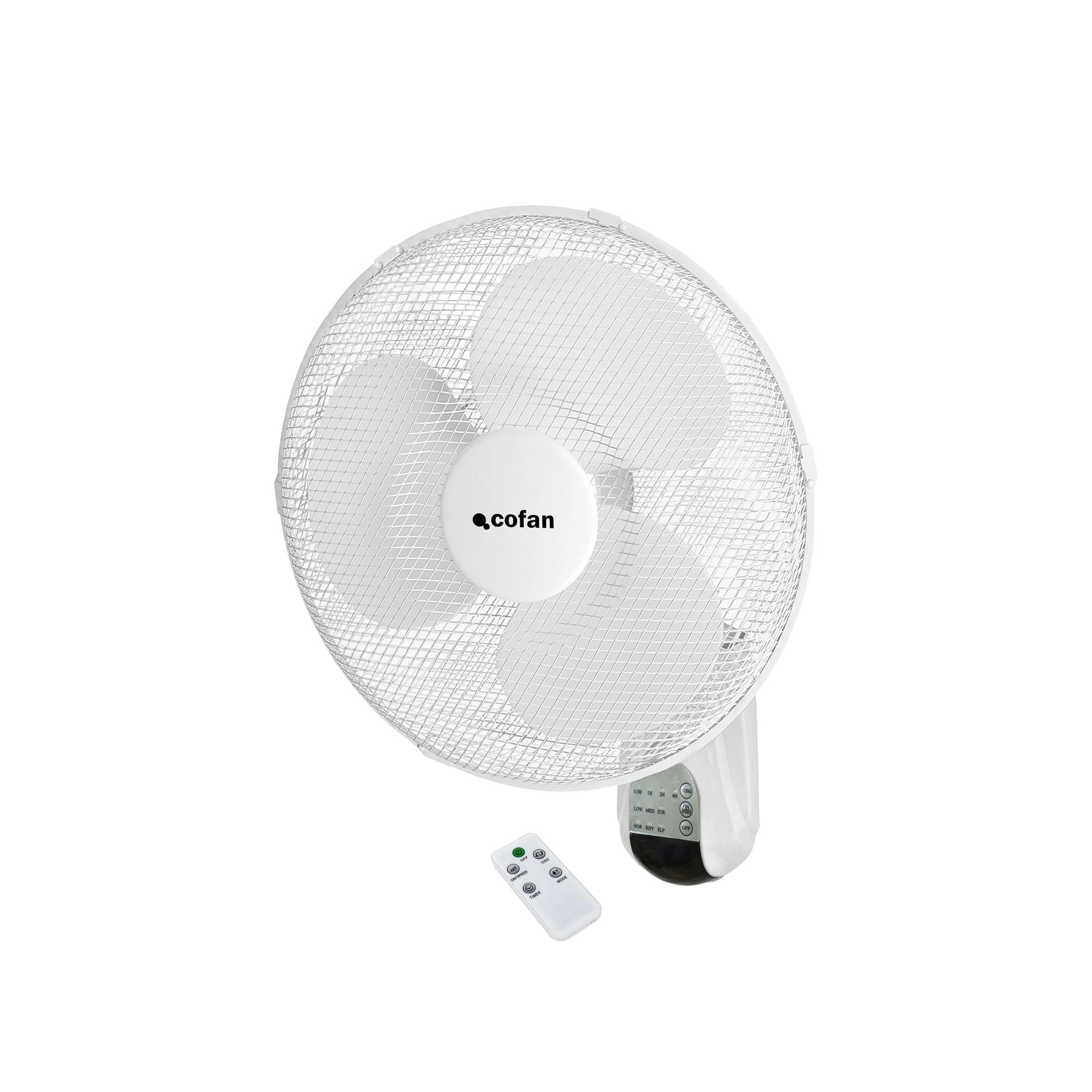 Cofan Wandventilator mit Timer und Fernbedienung | Leistung 50 W | mit drei Geschwindigkeitsstufen | Weiß