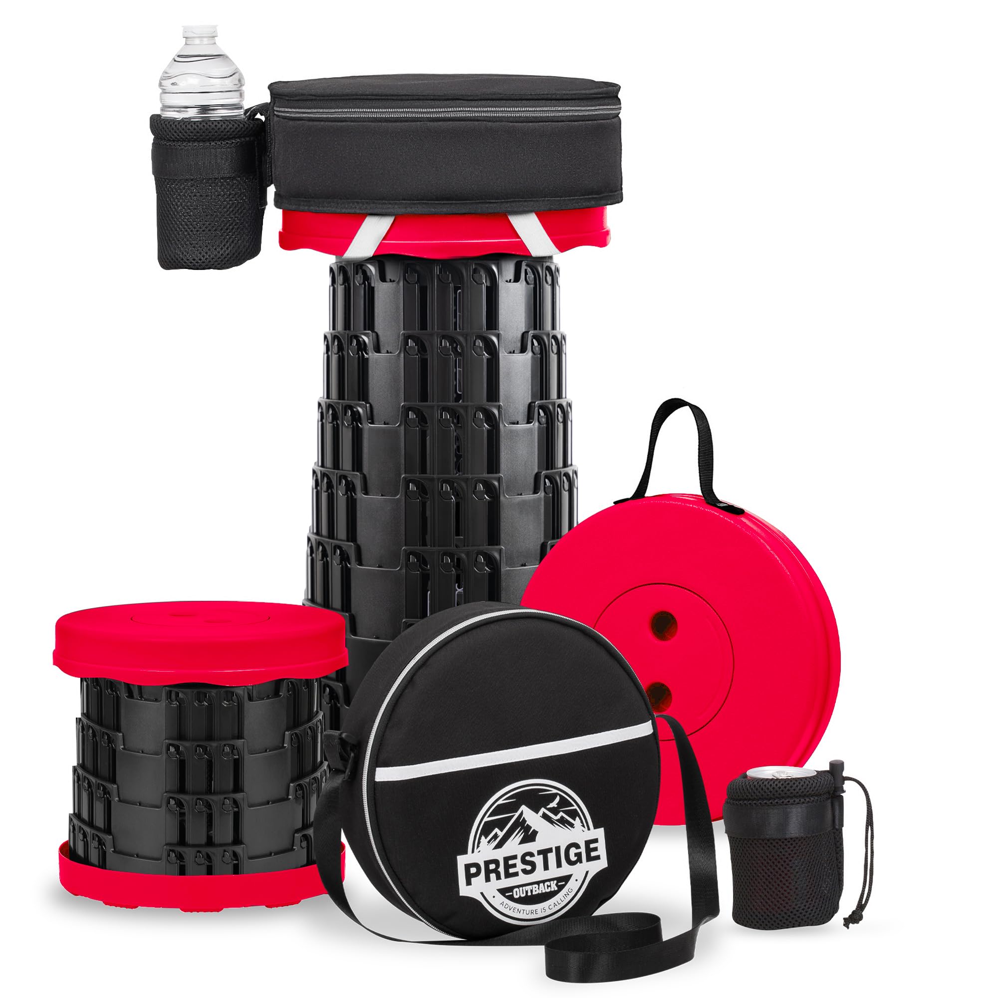 Sgabello pieghevole portatile con zaino e cuscino – pieghevole pieghevole pieghevole telescopica sedile da campeggio per adulti