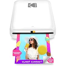KODAK Step Instant Smartphone Photo Printer, Portable Mini Color Wireless Mobile Printer, Zink 2x3&rdquo; (5.1x7.5 cm) Sticky-Back Photos, Bluetooth Compatible with iOS &amp; Android Devices, Editing App, White
