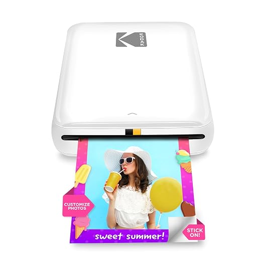 KODAK Step Wireless Mobile Photo Mini Printer (White) Compatible w/ iOS & Android, NFC & Bluetooth Devices