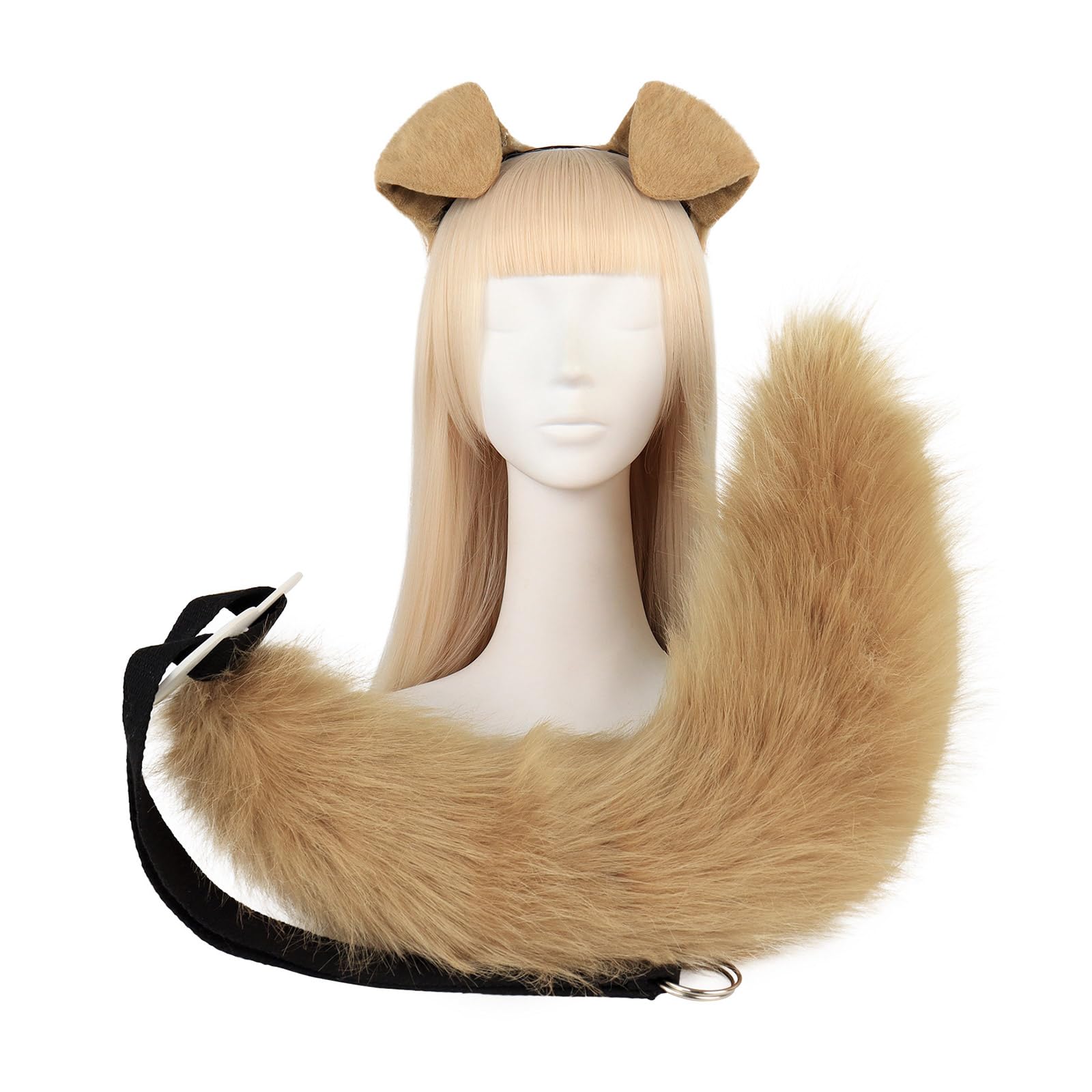 Limtula Unisex Set Ears And Tail Dog Headband With Furry, Masquerade Halloween Cosplay Party Costume Anime Cosplay Dog And Adult Kids