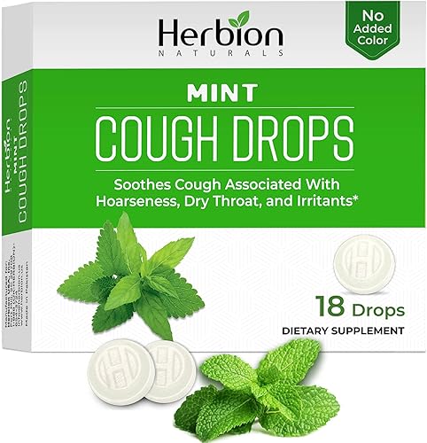 Herbion Naturals Gotas para la tos con sabor natural a menta, 18 gotas