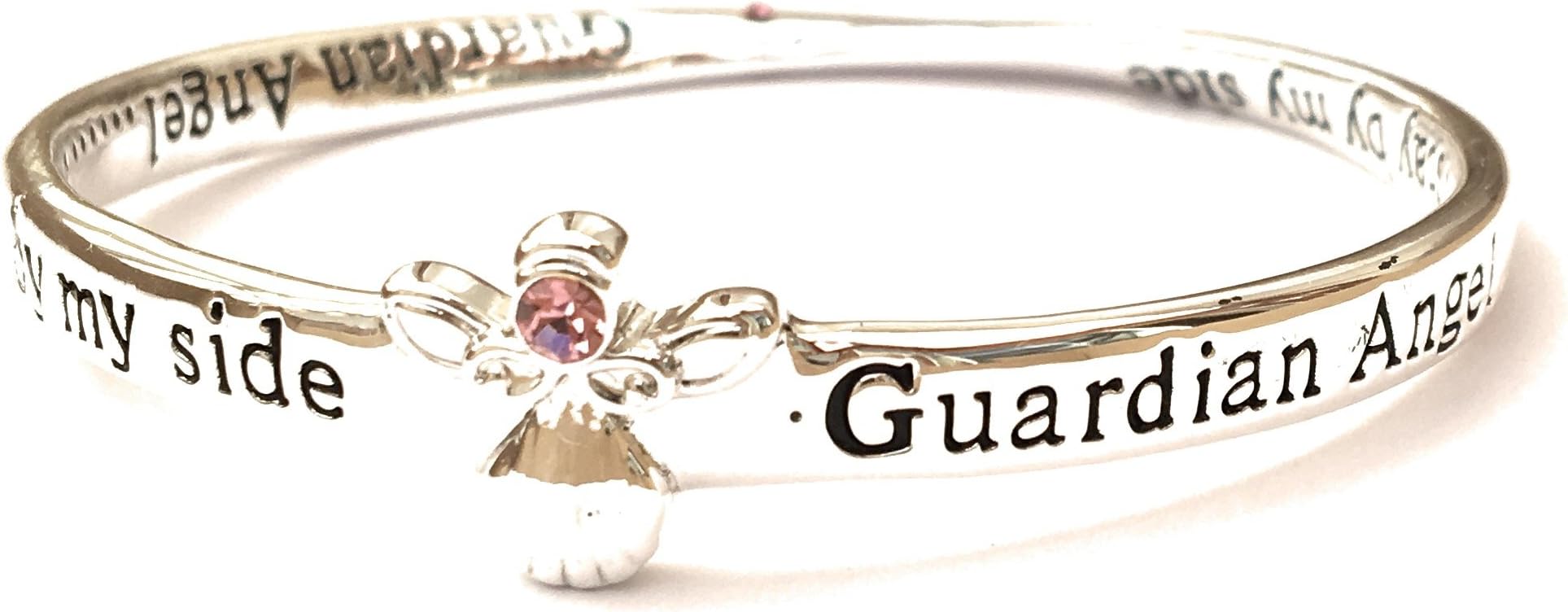 Equilibrium Jewellery - Guardian Angel - Stay By My Side - Bangle - Pink Stone