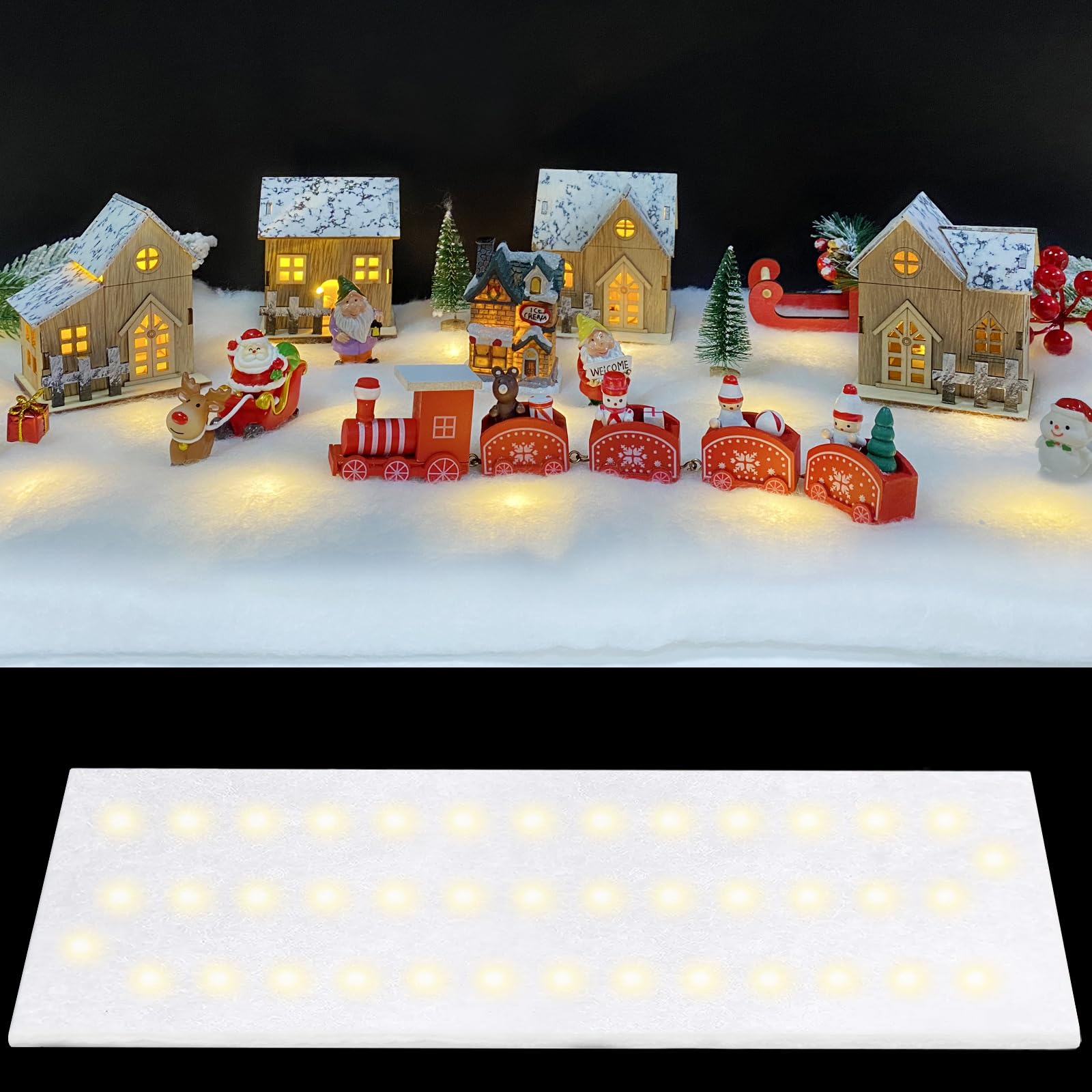 Rouleau De Neige Lumineux LED Pour Noël - 8 Modes | Décoration Intérieur/Extérieur Mur Sol Arbre