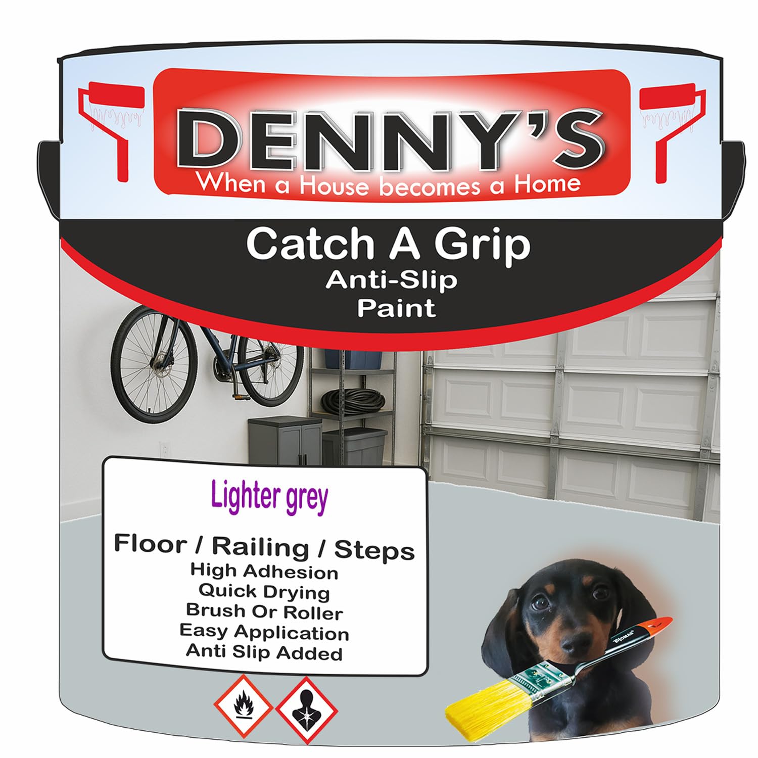Catch A Grip Anti Slip Floor Paint – Non Slip Coating for Steps, Railings & Garages – 170 Colours, High Adhesion, Quick Dry, Multiple Sizes (Lighter grey, 2.5 Litre Tin)