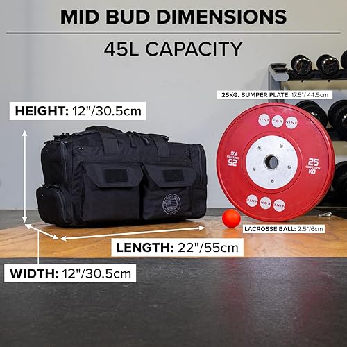 Miniatura 5 de Serious Steel Fitness Bolsa de gimnasio de nailon 1000D resistente (Mid BUD - Negro)