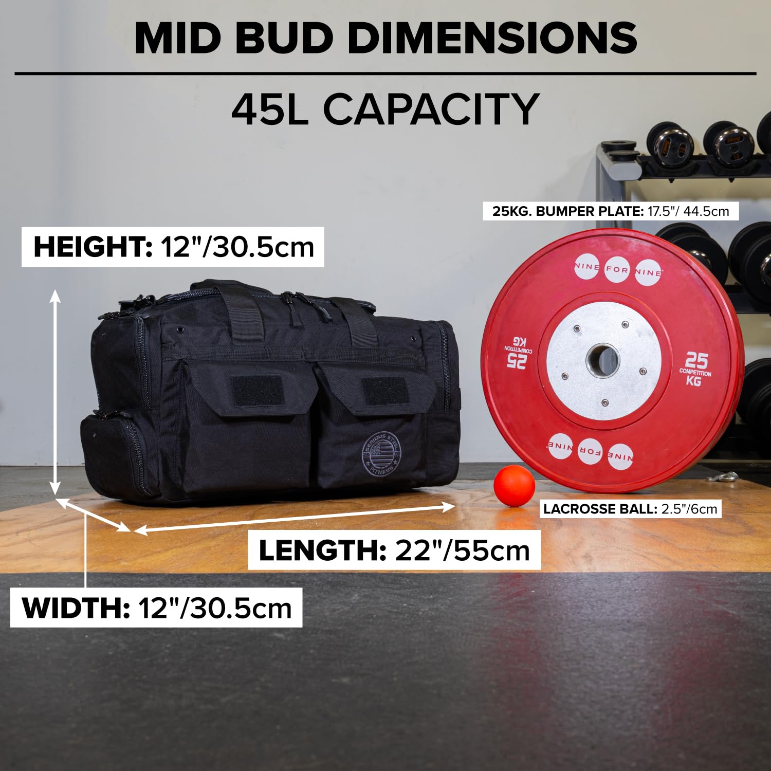 Serious Steel Fitness Bolsa de gimnasio | Bolsa de lona de nailon 1000D | Resistente, Negro, Duffel Bag (Mid Bud), Bolsa de lona (capullo medio)