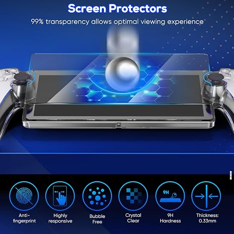 Klipdasse Accessories Bundle for PlayStation Portal, EVA Carrying Case for PS5 Portal, 2 Pack HD Tempered Screen Protector and Hard Full Clear Crystal Cover for Ps Portal Accessory