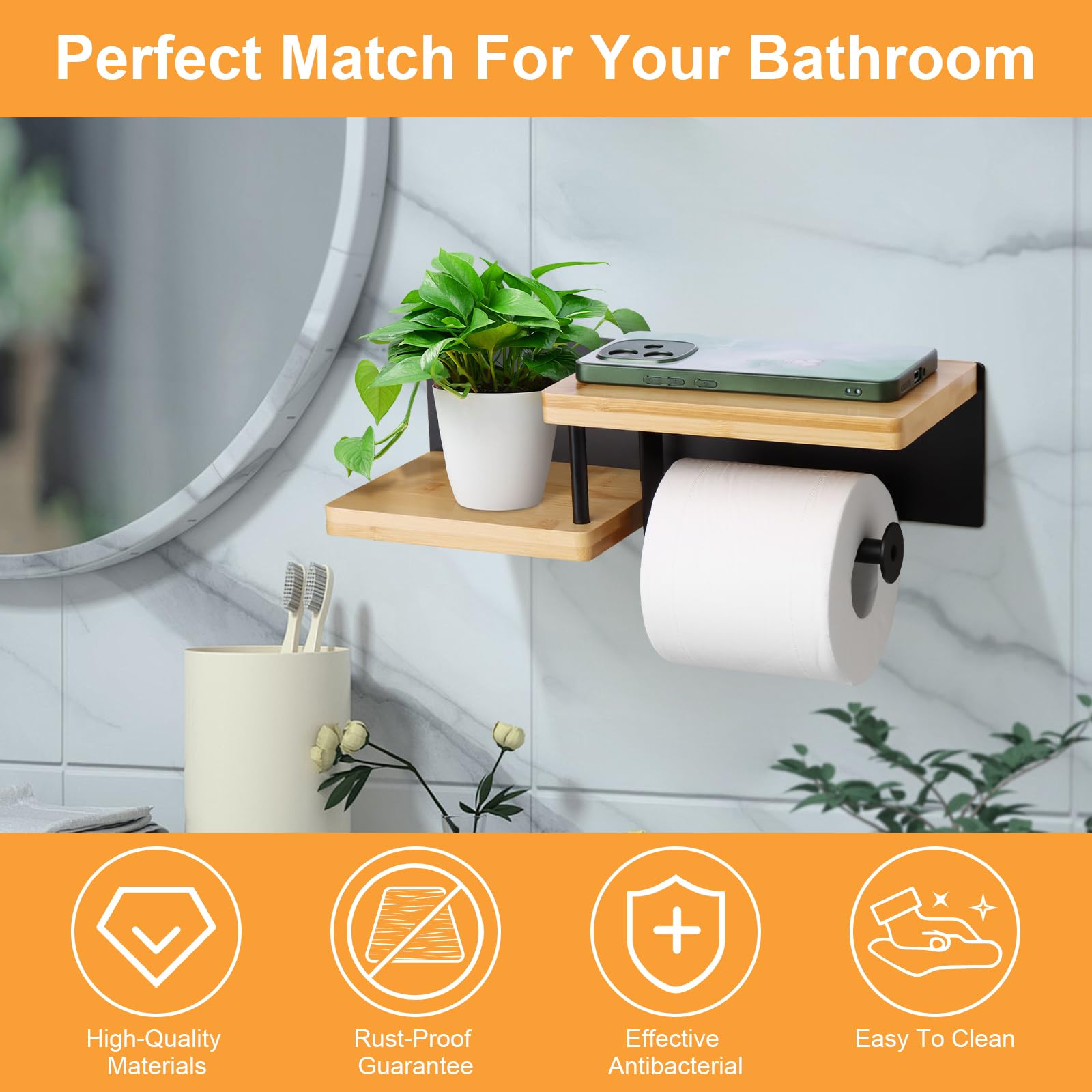 Moderne - Houten - Zonder boren - Toiletrolhouder kopen? | Korting
